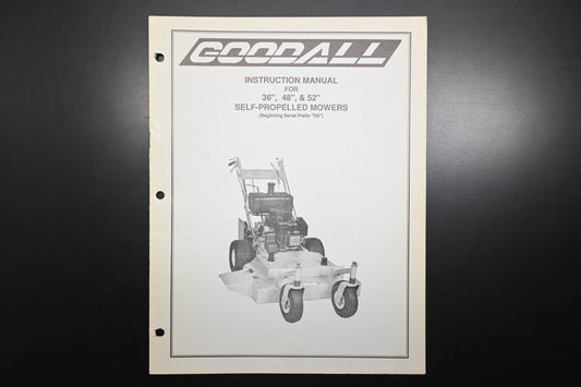 Goodall G9002 36" - 52" Self Propelled Mower Instruction Manual