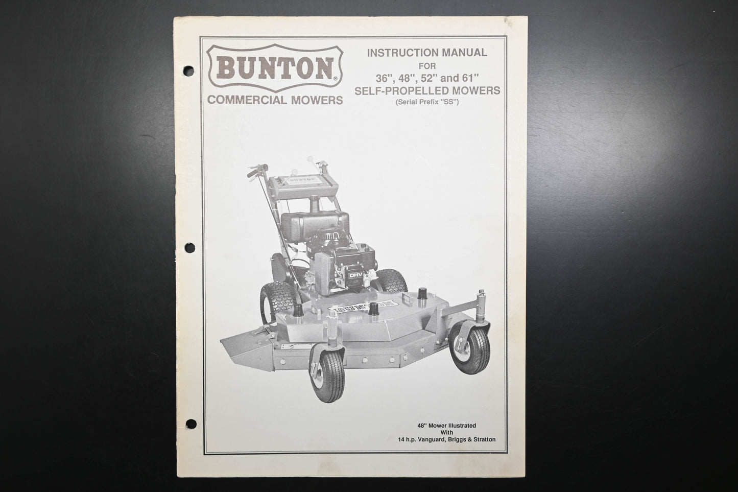 Bunton B9026 36" - 61" Self Propelled Mower Instruction Manual