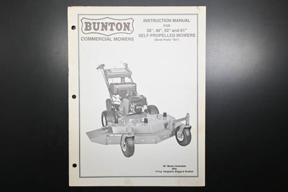 Bunton B9026 36" - 61" Self Propelled Mower Instruction Manual