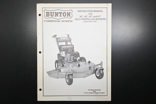 Bunton B9026 36" - 61" Self Propelled Mower Instruction Manual