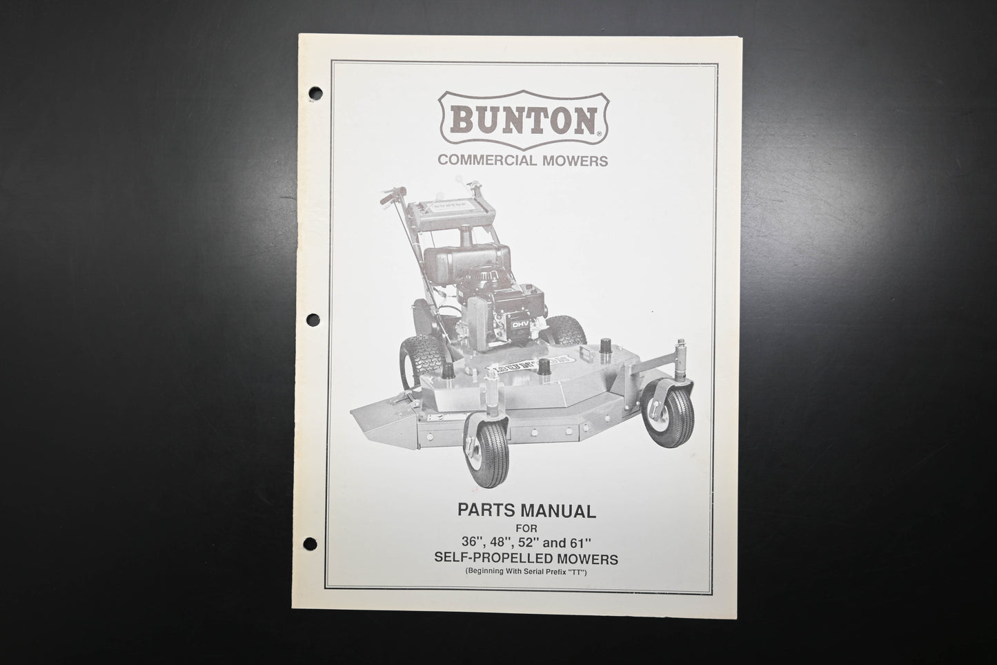 Bunton B9108 36" - 61" Self Propelled Mower Parts Manual