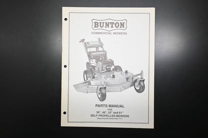 Bunton B9108 36" - 61" Self Propelled Mower Parts Manual