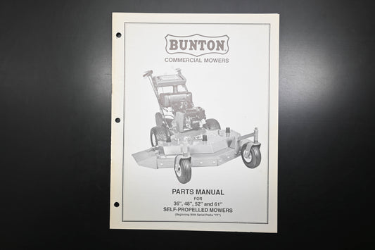 Bunton B9108 36" - 61" Self Propelled Mower Parts Manual