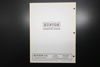 Bunton B9108 36" - 61" Self Propelled Mower Parts Manual