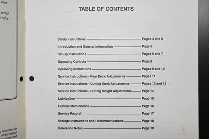 Bunton B9129 36" - 52" Hydrostatic Mowers Owner's Manual