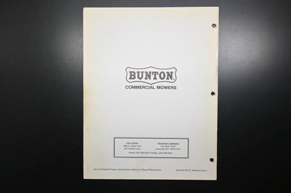 Bunton B9133 36" - 52" Hydrostatic Mowers Parts Manual