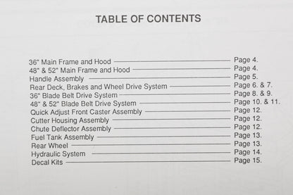 Bunton B9133 36" - 52" Hydrostatic Mowers Parts Manual