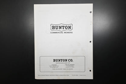 Bunton B9308 36" - 61" Commercial Mower Operator's Manual