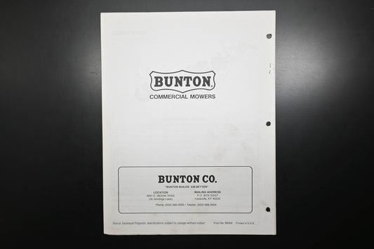 Bunton B9308 36" - 61" Commercial Mower Operator's Manual