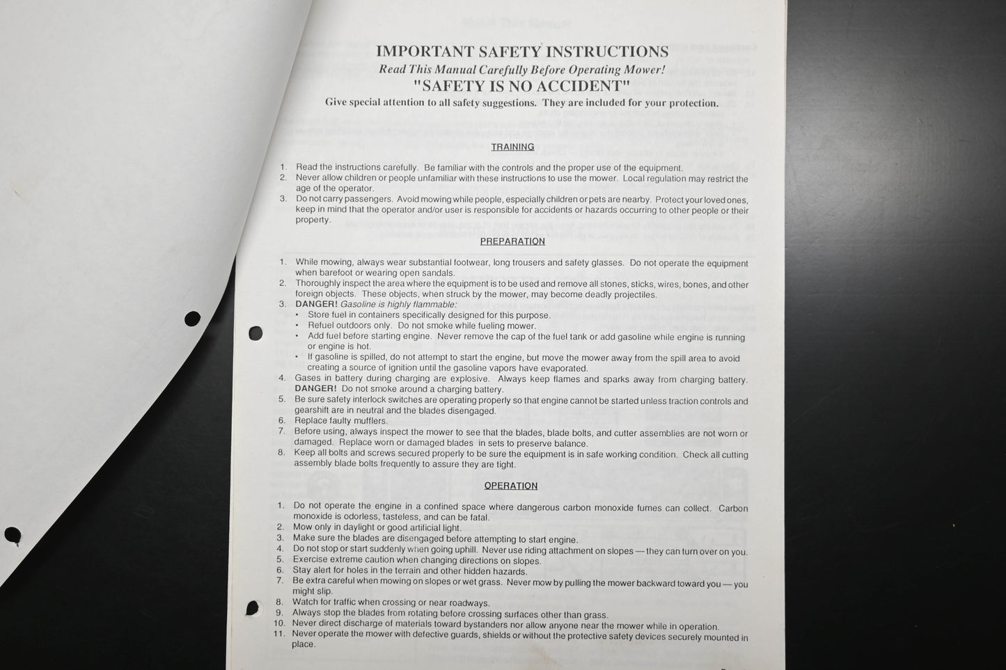 Bunton B9308 36" - 61" Commercial Mower Operator's Manual