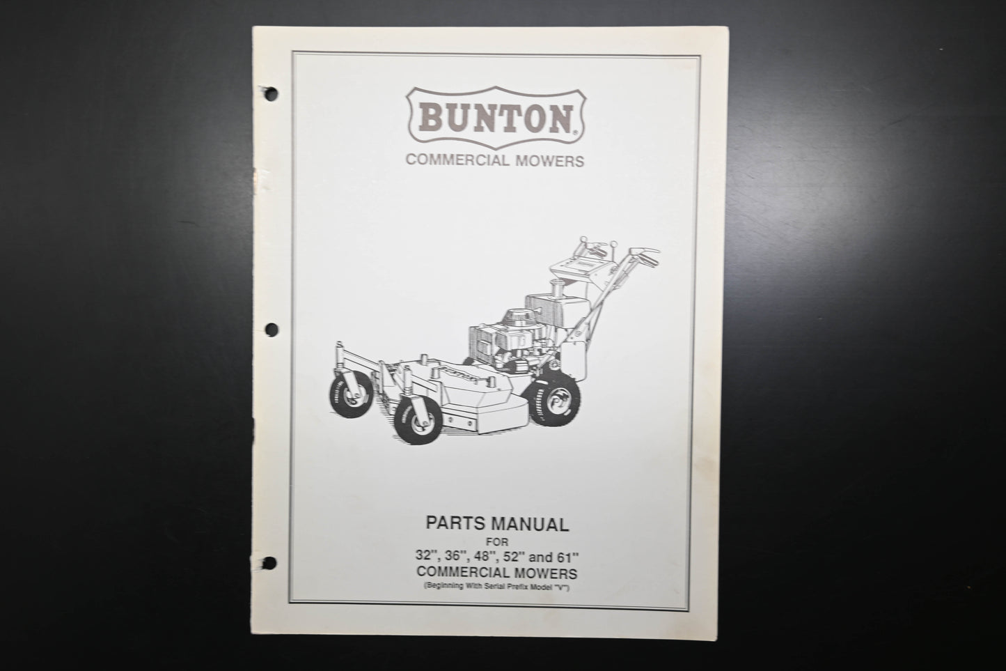 Bunton B9309 36" - 61" Commercial Mower Parts Manual