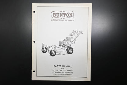 Bunton B9309 36" - 61" Commercial Mower Parts Manual