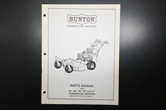 Bunton B9309 36" - 61" Commercial Mower Parts Manual