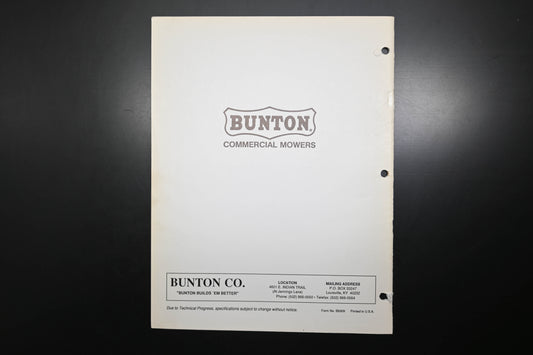 Bunton B9309 36" - 61" Commercial Mower Parts Manual
