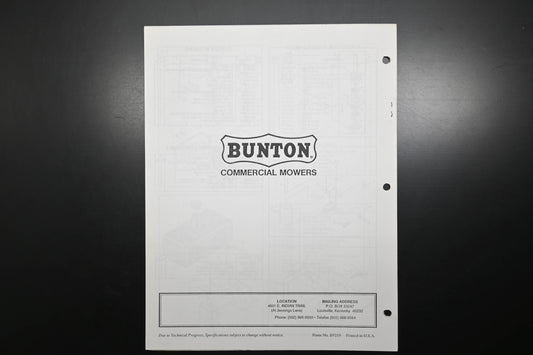 Bunton B9219 48" - 61" Commercial Riding Mower Parts Manual