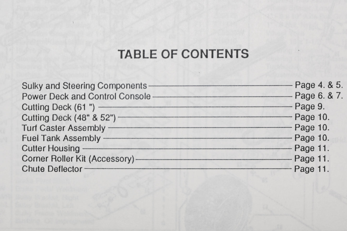 Bunton B9219 48" - 61" Commercial Riding Mower Parts Manual