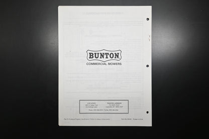 Bunton B9340 Zero Turn Mower & Deck Operator's Manual