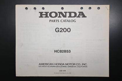 OEM Honda HC82853 G200 Engine Parts Catalog