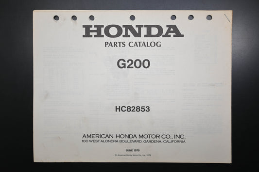 OEM Honda HC82853 G200 Engine Parts Catalog