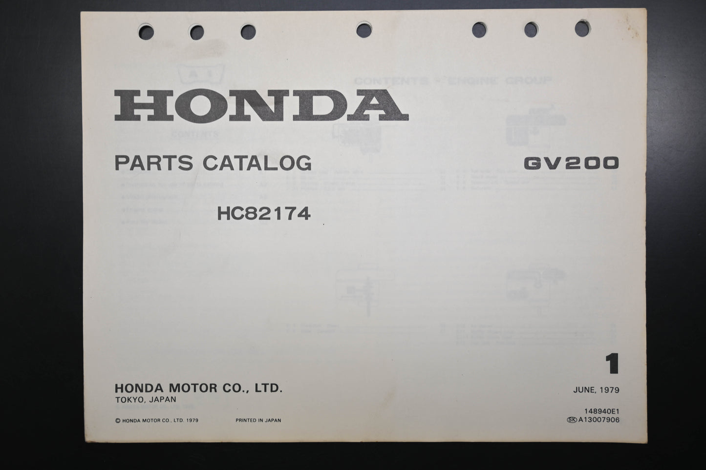 OEM Honda 148940E1 GV200 Engine Parts Catalog