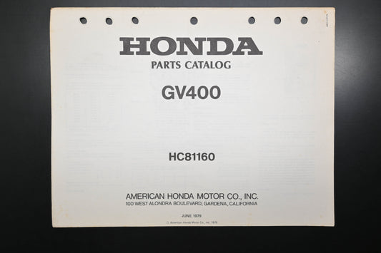 OEM Honda HC81160 GV400 Engine Parts Catalog