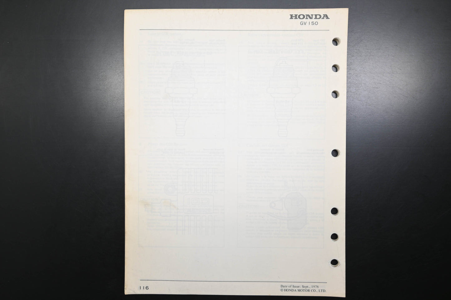 OEM Honda 6688801 GV150 Engine Shop Repair Manual