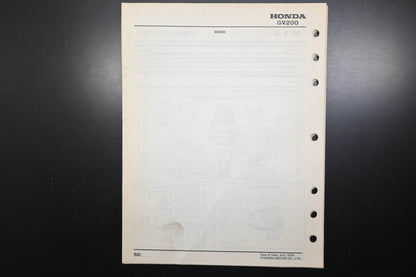 OEM Honda 6189400 GV200 Engine Shop Repair Manual