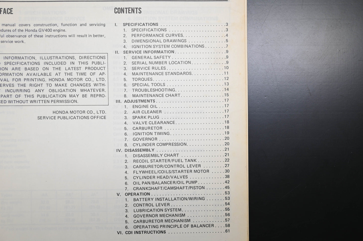 OEM Honda 6189100 GV400 Engine Shop Repair Manual