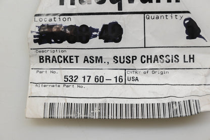 New OEM Husqvarna 532 17 60-16, 532176016 Left Hand Suspension Chassis Bracket Assembly NOS