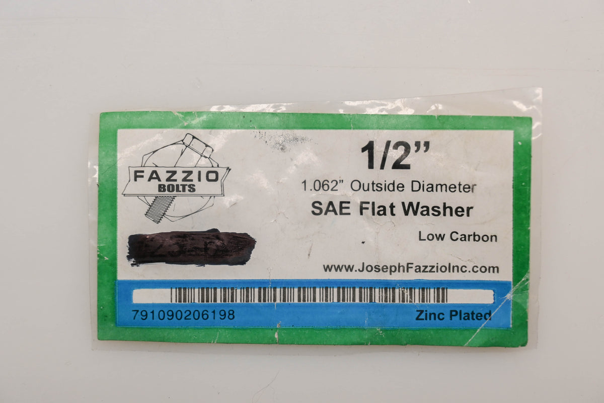Joseph Fazzio 791090206198 0.5" x 1.062" x 0.125" Zinc Plated Washer Qty 10 NOS