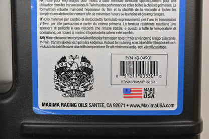 Maxima 40-04901 1Qt V-Twin Primary Oil NOS