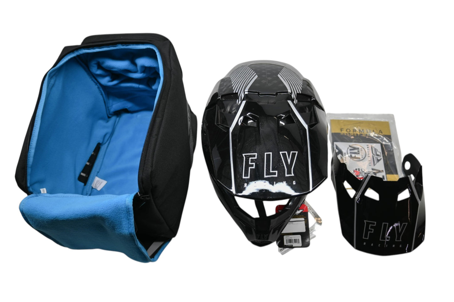Fly Racing 73-44442X XXL Silver/Black Formula Carbon Tracer Helmet NOS