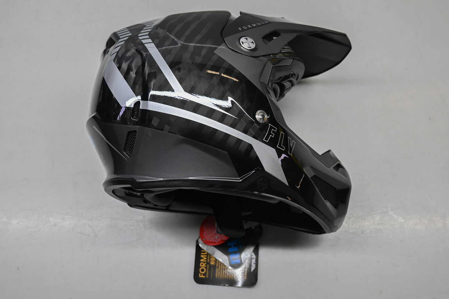 Fly Racing 73-44442X XXL Silver/Black Formula Carbon Tracer Helmet NOS