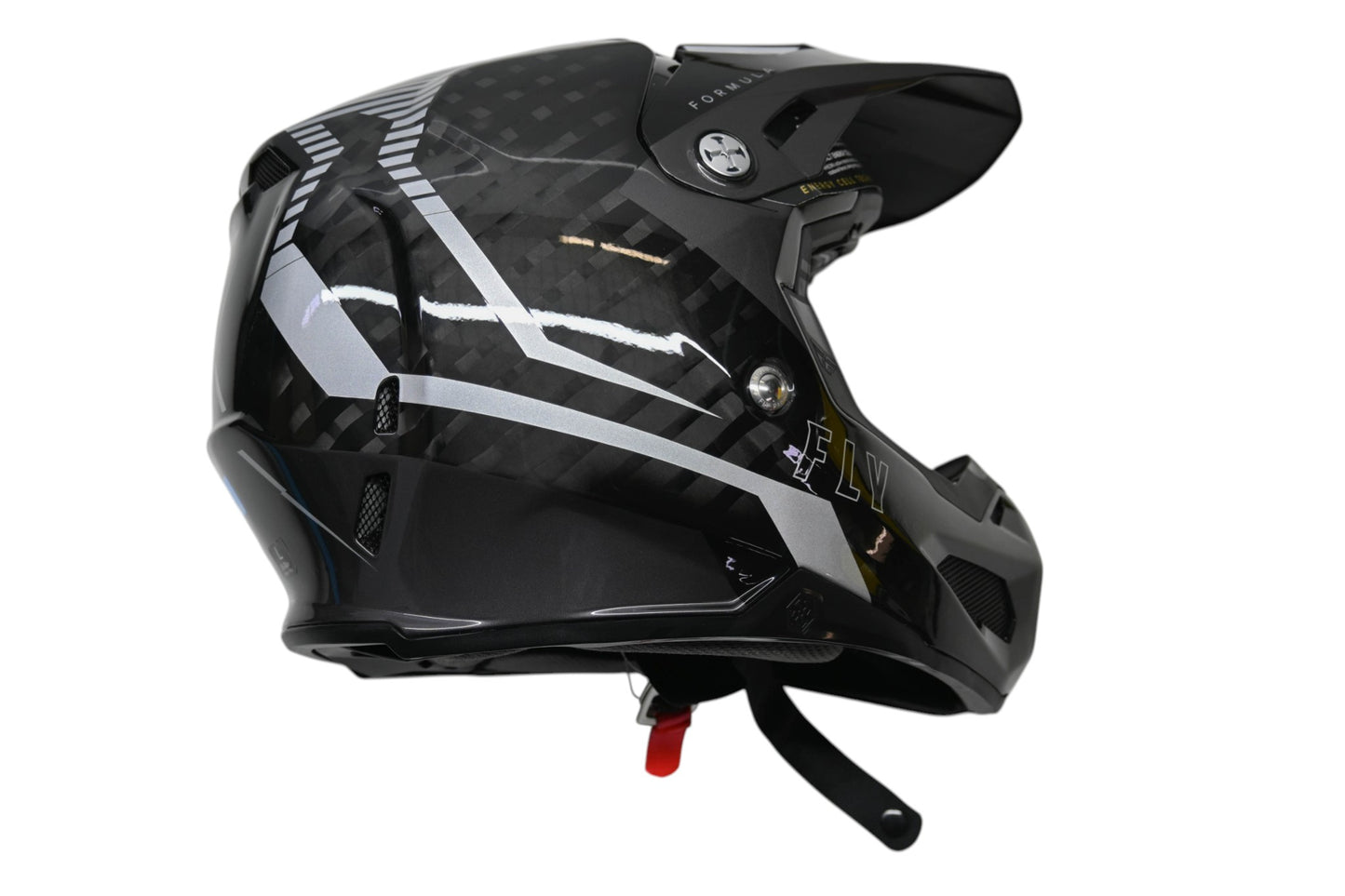 Fly Racing 73-4444L Large Silver/Black Formula Carbon Tracer Helmet NOS