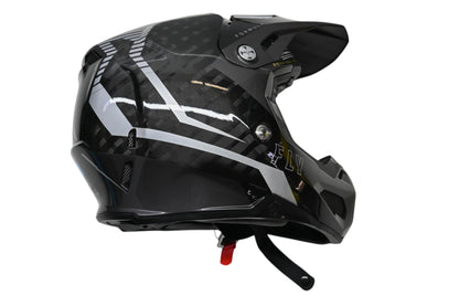 Fly Racing 73-4444L Large Silver/Black Formula Carbon Tracer Helmet NOS