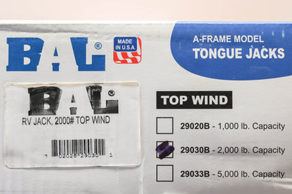 BAL 29030B 2,000lb A-Frame Tongue Jack Kit NOS