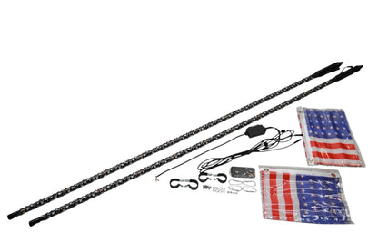 Code 4 LED C4-WH5-RGB 5FT RGB Bluetooth Whip Light Kit NOS