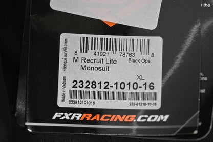 FXR 232812-1010-16 XL Men's Black Ops Recruit Lite Monosuit NOS