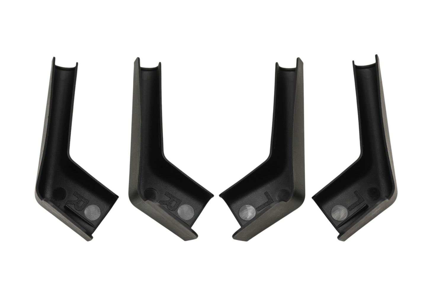 JR Products 655-BK-A Black Rigid Rain Gutter Spouts Qty 4 NOS