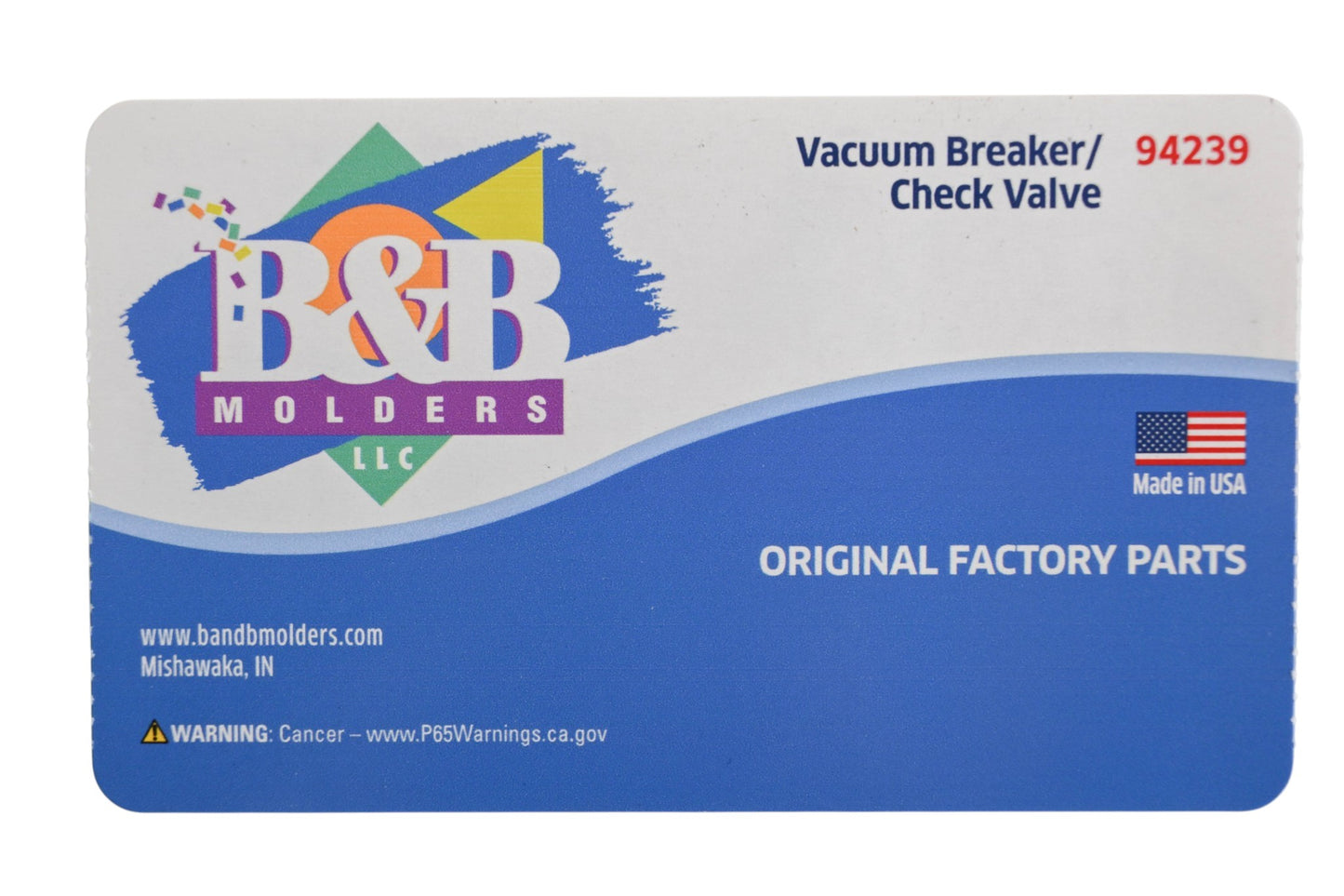 B&B 94239 Vacuum Breaker Check Valve NOS
