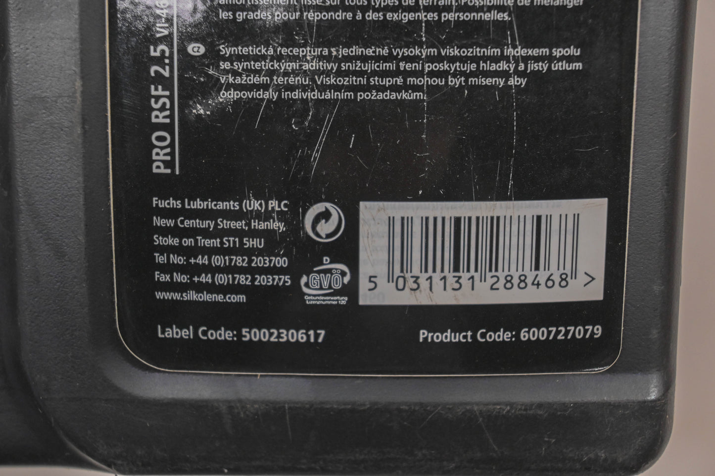 Fuchs 600727079, 500230617 2.5 WT 1L Silkolene Pro RSF Oil NOS
