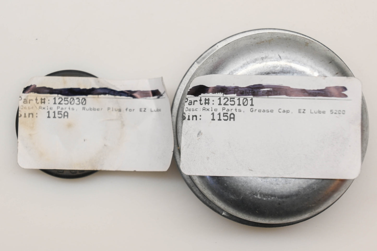 Aftermarket 125101, 125030 2-3/8" Axle Grease Cap Kit NOS