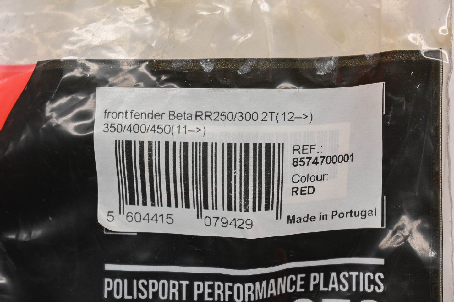Polisport 8574700001 Red Front Fender NOS