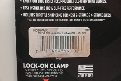Odi H36HWR 117mm Red V2 Lock-On Grip Kit NOS
