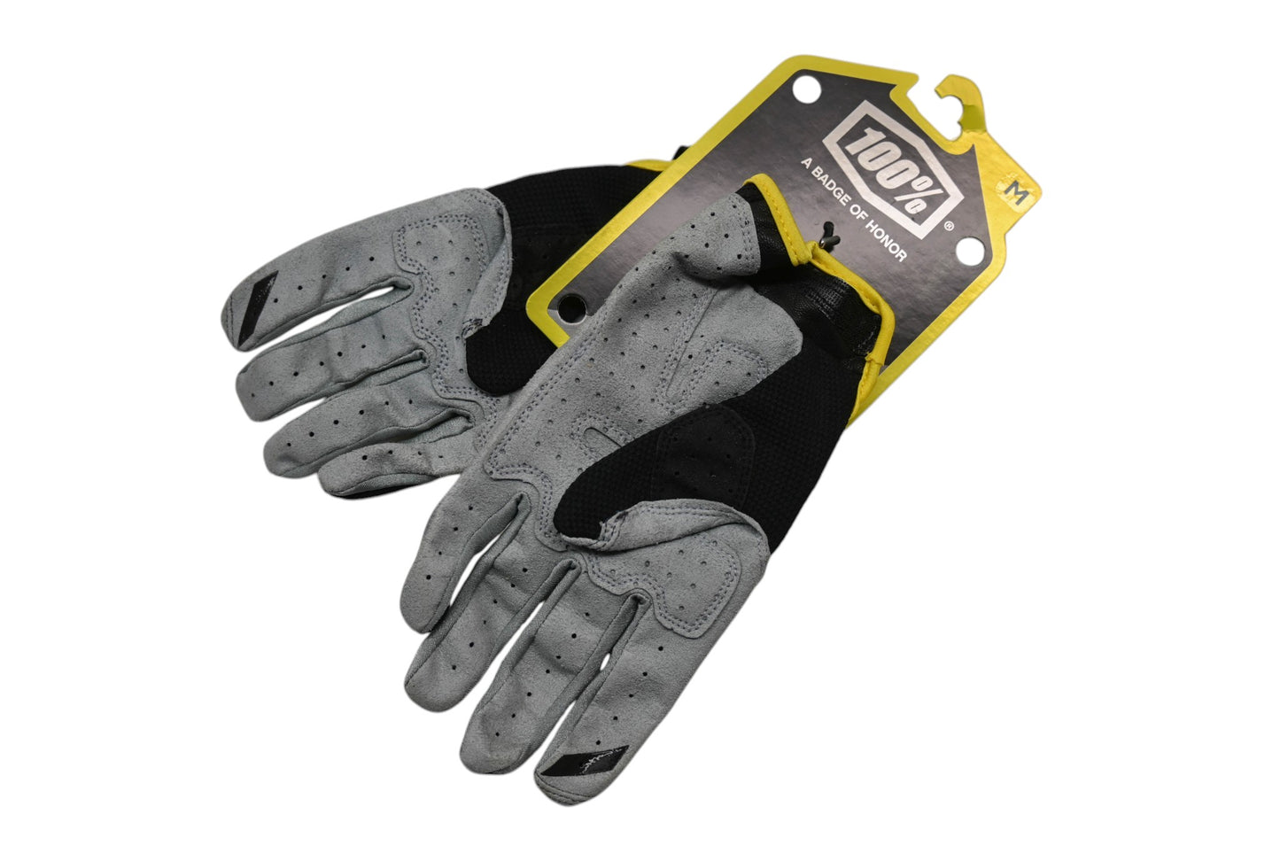100Percent 10007-014-11 Medium Black/Yellow Derestricted Dual Sport Gloves NOS