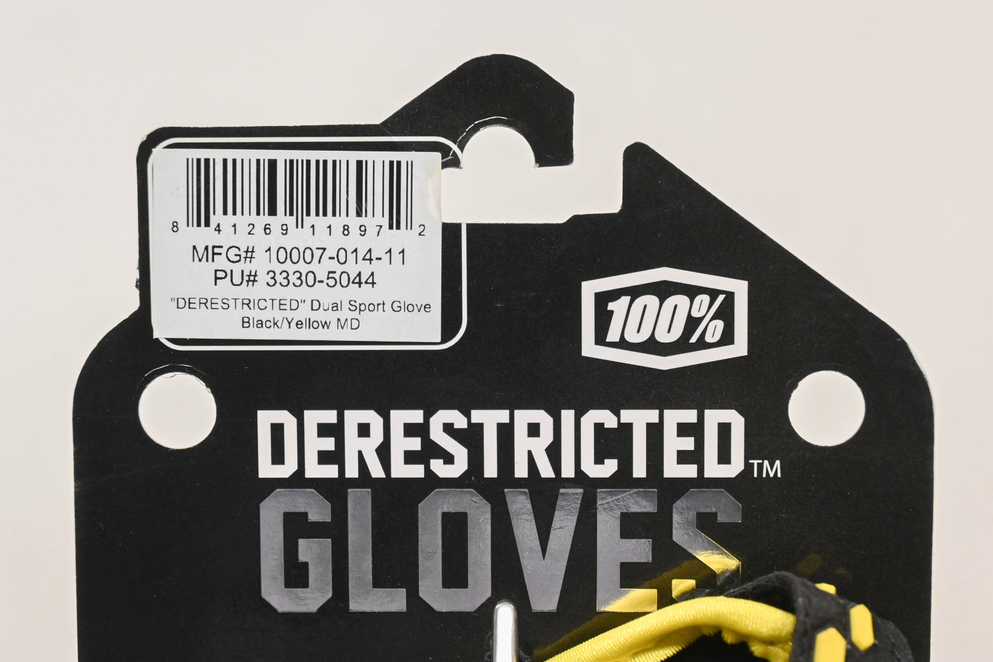 100Percent 10007-014-11 Medium Black/Yellow Derestricted Dual Sport Gloves NOS