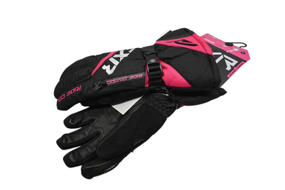 FXR 220833-1090-13 Womens Large Black/Fuchsia Fusion Gloves NOS