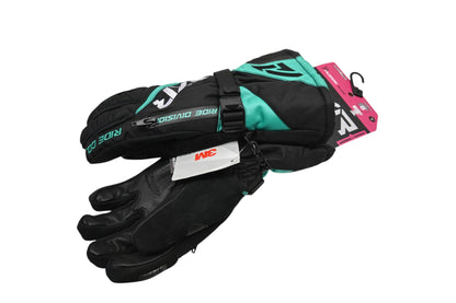 FXR 220833-1052-07 Womens Small Black/Mint Fusion Gloves NOS