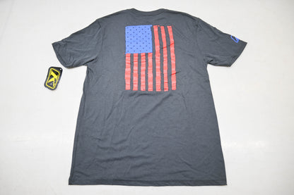 Klim 7476-000-130-600 Medium Charcoal/Fiery Red/Blue Patriot T-Shirt NOS