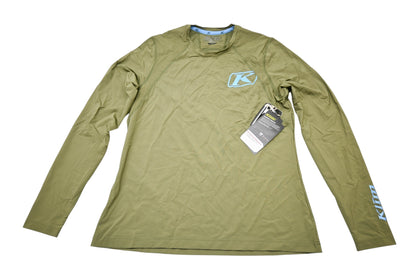 Klim 4110-000-140-303 Womens Large Burnt Olive/Blue Solstice Longsleeve Shirt NOS